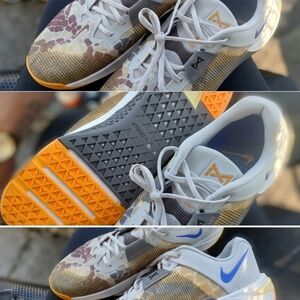 Nike PG6 Men's Athletic Sneakers — Light Gray, Yellow & Brown Camo Accents